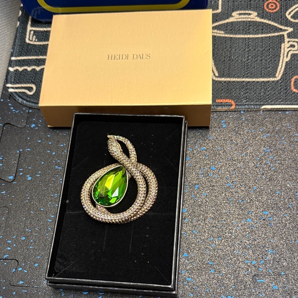 Heidi Daus Jewelry - Heidi Daus Gold and Green Snake Brooch